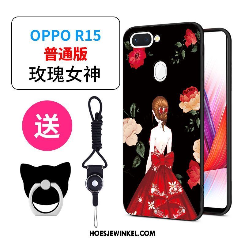 Oppo R15 Hoesje Hoes Anti-fall Zwart, Oppo R15 Hoesje All Inclusive Ster