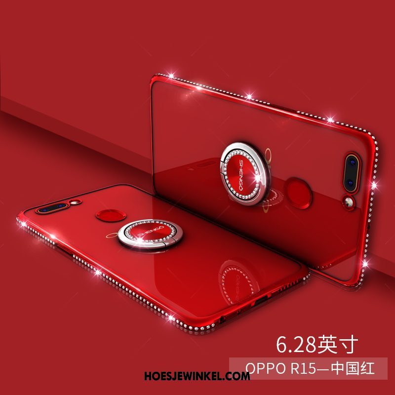 Oppo R15 Hoesje Mobiele Telefoon Rood Net Red, Oppo R15 Hoesje Wit Trend