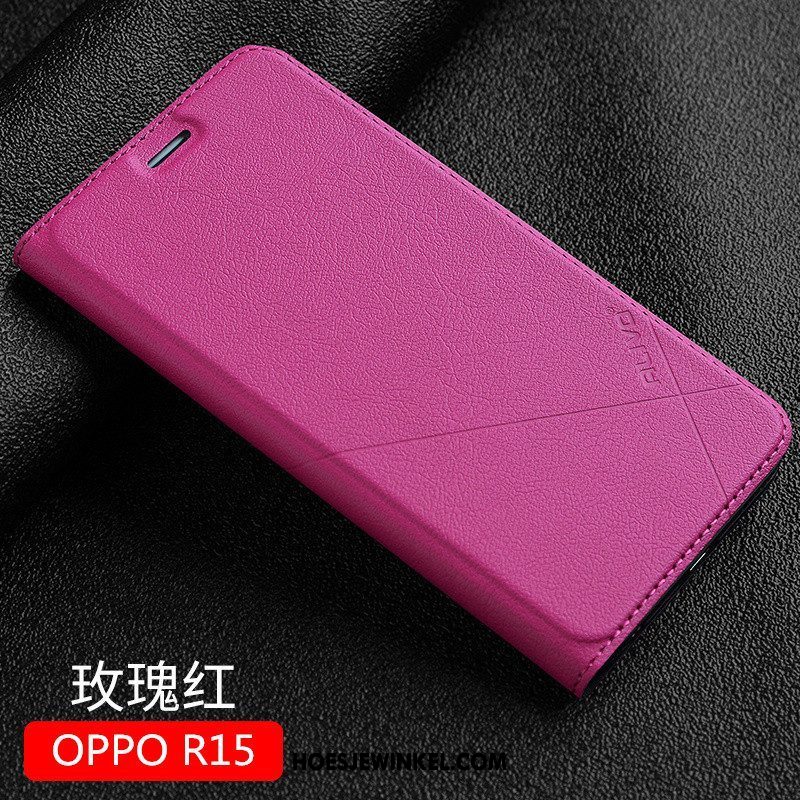 Oppo R15 Hoesje Rood Nieuw Anti-fall, Oppo R15 Hoesje Trend Clamshell