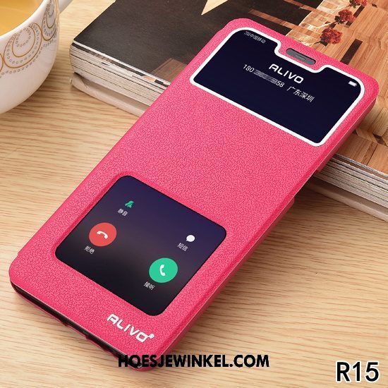 Oppo R15 Hoesje Roze Clamshell Hard, Oppo R15 Hoesje Anti-fall Bescherming