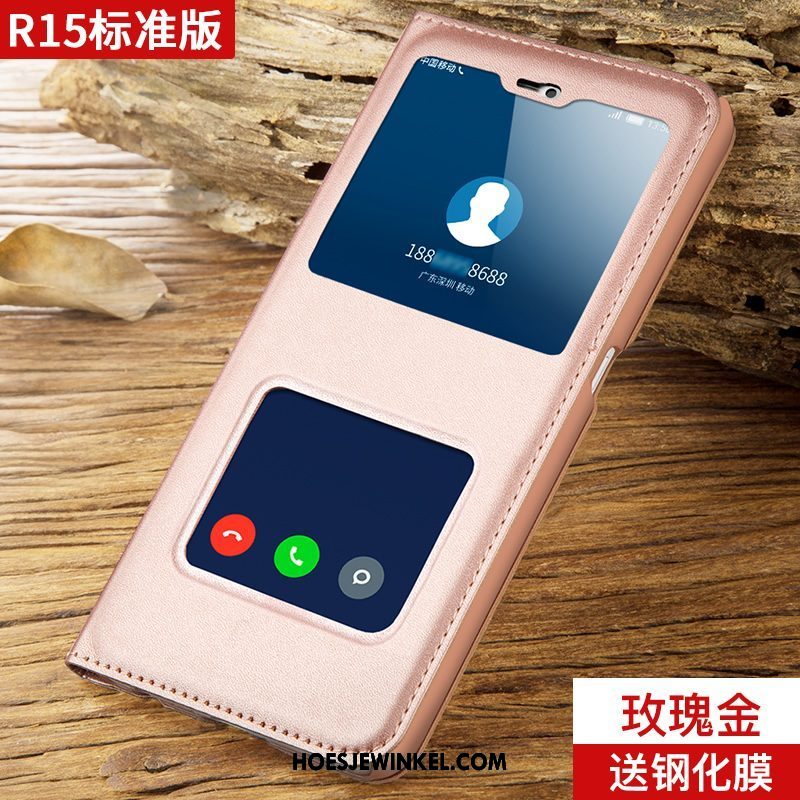 Oppo R15 Hoesje Schrobben Hoes Leren Etui, Oppo R15 Hoesje Persoonlijk All Inclusive