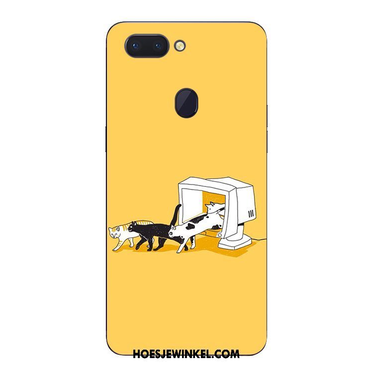 Oppo R15 Pro Hoesje Eenvoudige Mooie Kat, Oppo R15 Pro Hoesje Spotprent Mobiele Telefoon