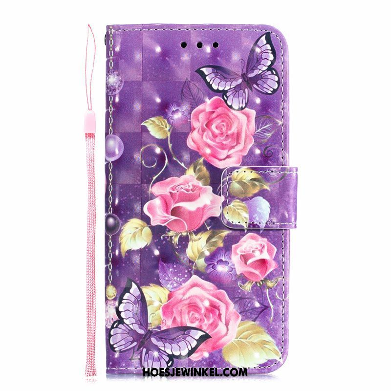 Oppo R15 Pro Hoesje Hoes Purper Leren Etui, Oppo R15 Pro Hoesje Scheppend Mobiele Telefoon