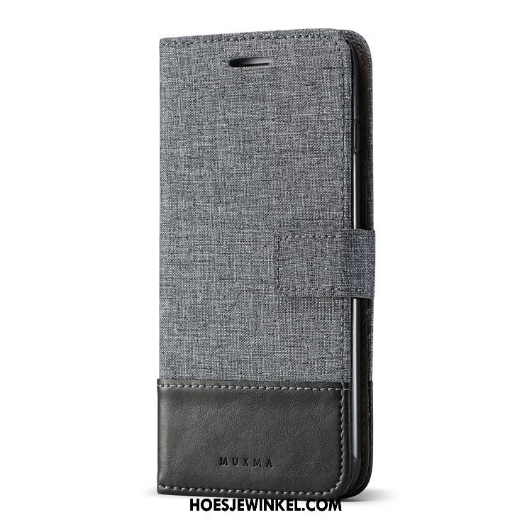 Oppo R15 Pro Hoesje Ondersteuning Leren Etui Kaart, Oppo R15 Pro Hoesje Denim Mobiele Telefoon Braun