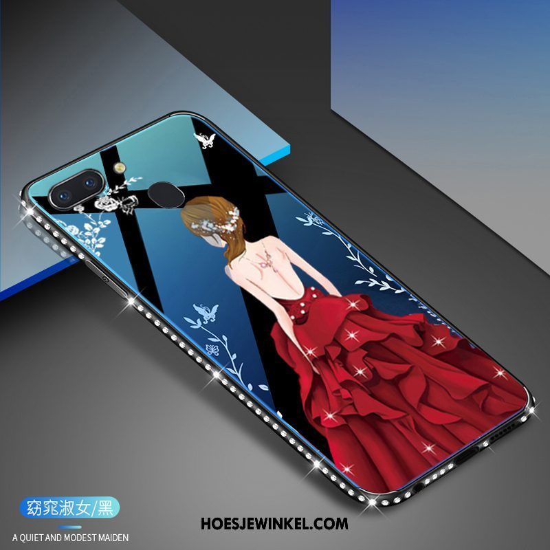 Oppo R15 Pro Hoesje Rood Mobiele Telefoon Gehard Glas, Oppo R15 Pro Hoesje Hoes