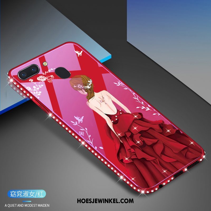 Oppo R15 Pro Hoesje Rood Mobiele Telefoon Gehard Glas, Oppo R15 Pro Hoesje Hoes