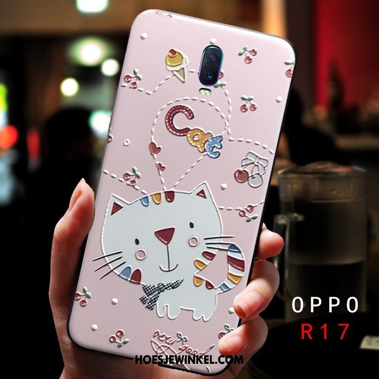 Oppo R17 Hoesje Hard Siliconen Trendy Merk, Oppo R17 Hoesje Zacht Schrobben