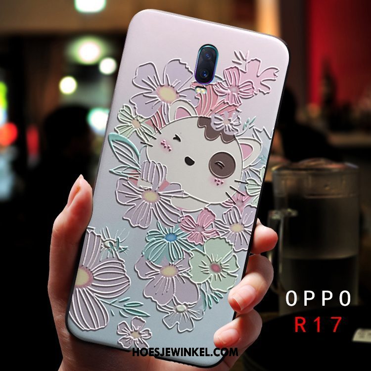 Oppo R17 Hoesje Hard Siliconen Trendy Merk, Oppo R17 Hoesje Zacht Schrobben