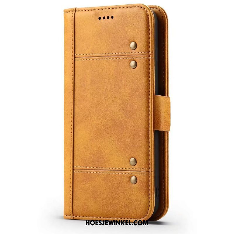 Oppo R17 Hoesje Leren Etui Bedrijf Mobiele Telefoon, Oppo R17 Hoesje Bescherming Hoes Braun