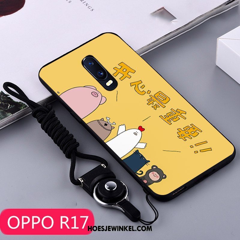 Oppo R17 Hoesje Persoonlijk Bescherming Siliconen, Oppo R17 Hoesje Scheppend Geel