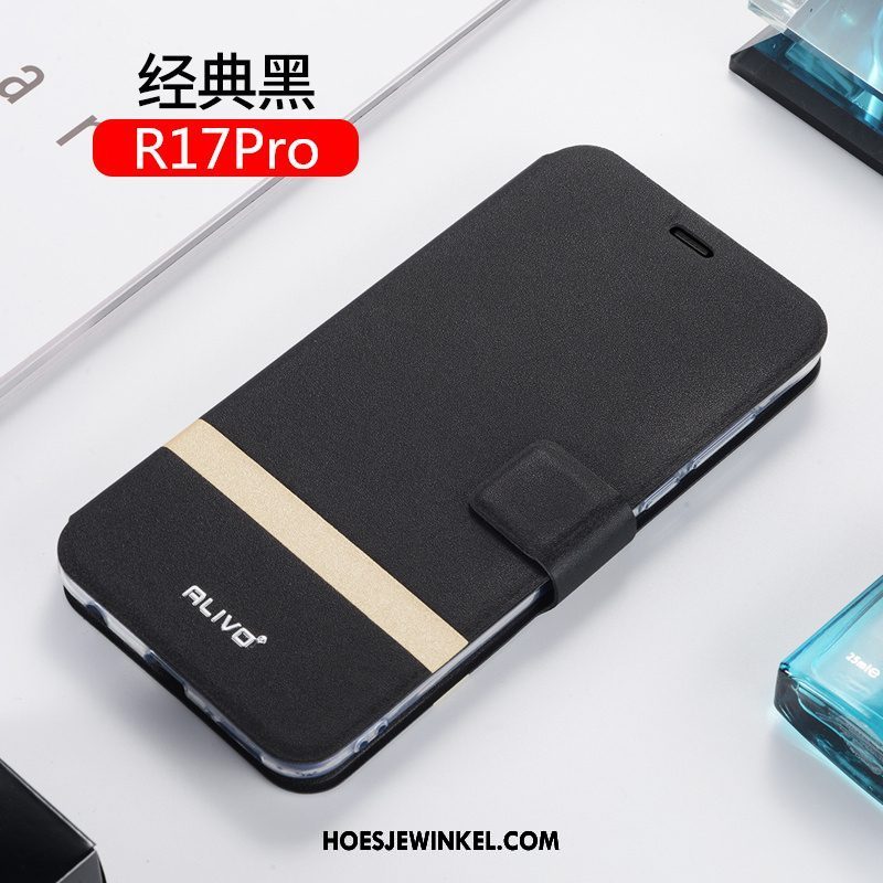 Oppo R17 Pro Hoesje Bescherming All Inclusive Leren Etui, Oppo R17 Pro Hoesje Anti-fall Siliconen