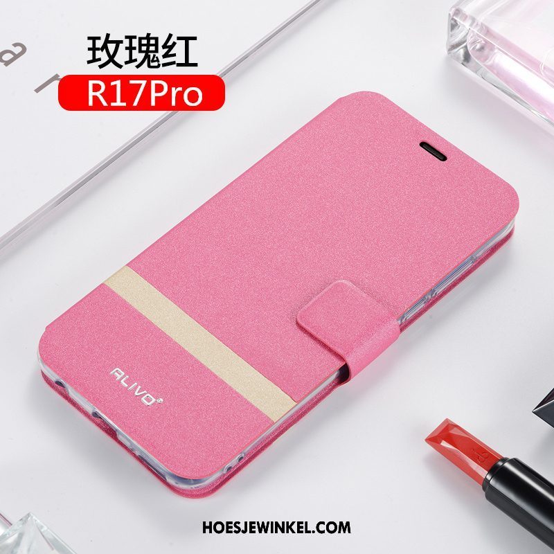 Oppo R17 Pro Hoesje Bescherming All Inclusive Leren Etui, Oppo R17 Pro Hoesje Anti-fall Siliconen