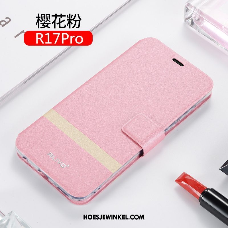 Oppo R17 Pro Hoesje Bescherming All Inclusive Leren Etui, Oppo R17 Pro Hoesje Anti-fall Siliconen