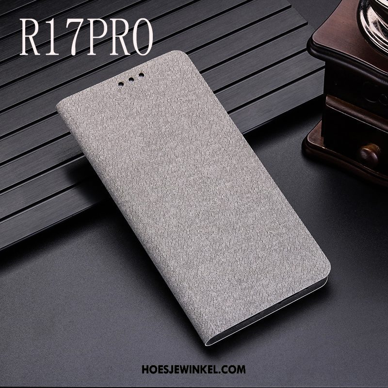 Oppo R17 Pro Hoesje Hoes Anti-fall Mobiele Telefoon, Oppo R17 Pro Hoesje Bescherming Folio Braun