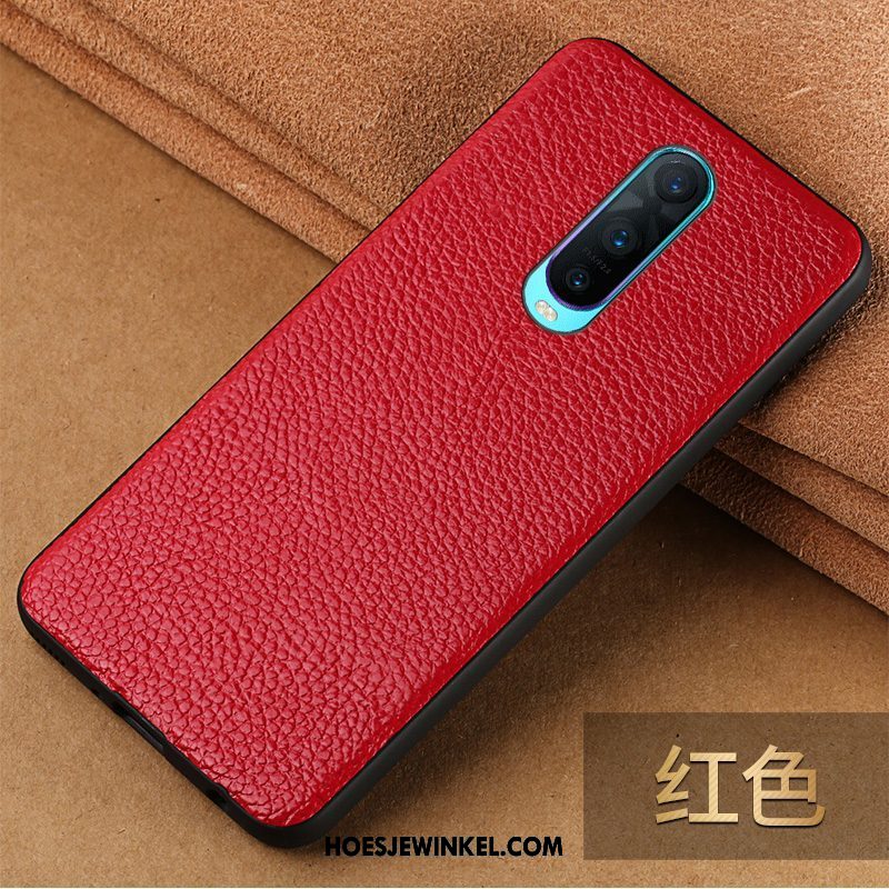 Oppo R17 Pro Hoesje Leren Etui Pas Echt Leer, Oppo R17 Pro Hoesje Mobiele Telefoon Bescherming