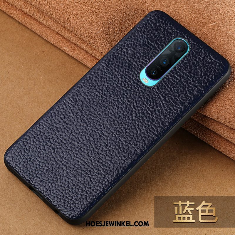 Oppo R17 Pro Hoesje Leren Etui Pas Echt Leer, Oppo R17 Pro Hoesje Mobiele Telefoon Bescherming