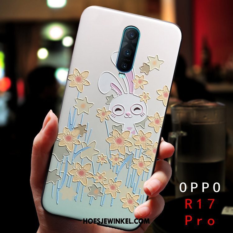 Oppo R17 Pro Hoesje Schrobben Reliëf Anti-fall, Oppo R17 Pro Hoesje Dierlijk Siliconen