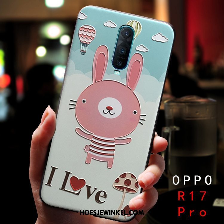 Oppo R17 Pro Hoesje Schrobben Reliëf Anti-fall, Oppo R17 Pro Hoesje Dierlijk Siliconen