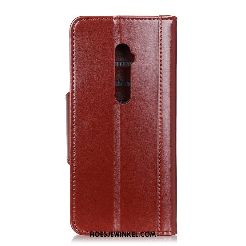 Oppo Reno 10x Zoom Hoesje Portemonnee Bescherming Leren Etui, Oppo Reno 10x Zoom Hoesje Mobiele Telefoon Rood