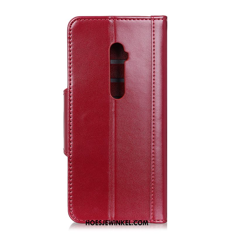 Oppo Reno 10x Zoom Hoesje Portemonnee Bescherming Leren Etui, Oppo Reno 10x Zoom Hoesje Mobiele Telefoon Rood