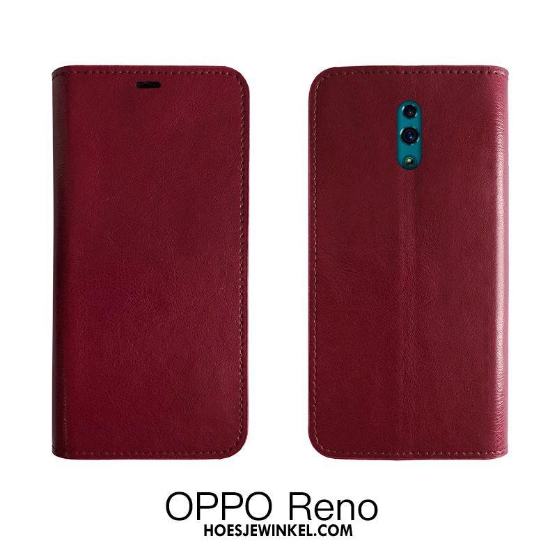 Oppo Reno 2 Hoesje Bescherming Zwart Koe, Oppo Reno 2 Hoesje All Inclusive Folio