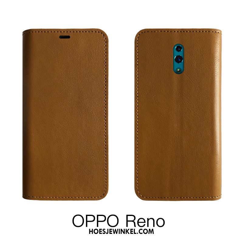 Oppo Reno 2 Hoesje Bescherming Zwart Koe, Oppo Reno 2 Hoesje All Inclusive Folio