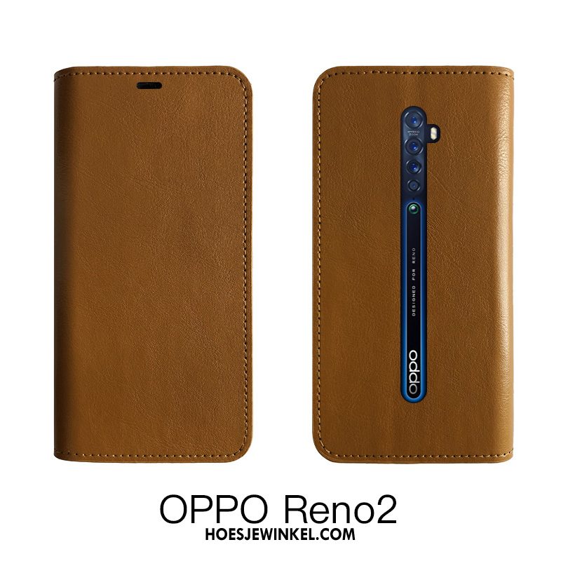 Oppo Reno 2 Hoesje Bescherming Zwart Koe, Oppo Reno 2 Hoesje All Inclusive Folio