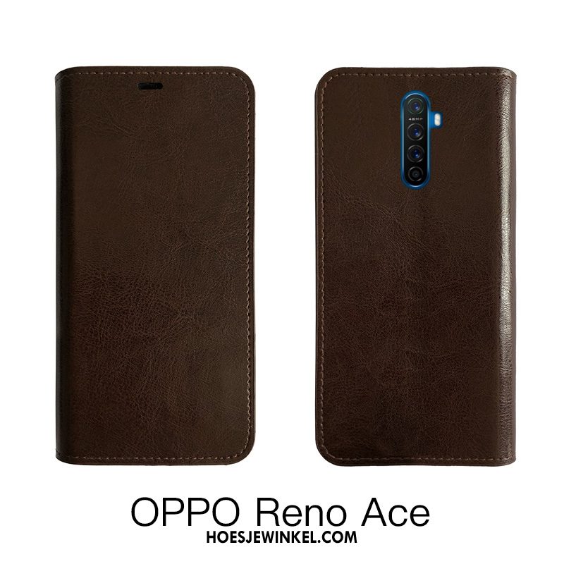 Oppo Reno 2 Hoesje Bescherming Zwart Koe, Oppo Reno 2 Hoesje All Inclusive Folio