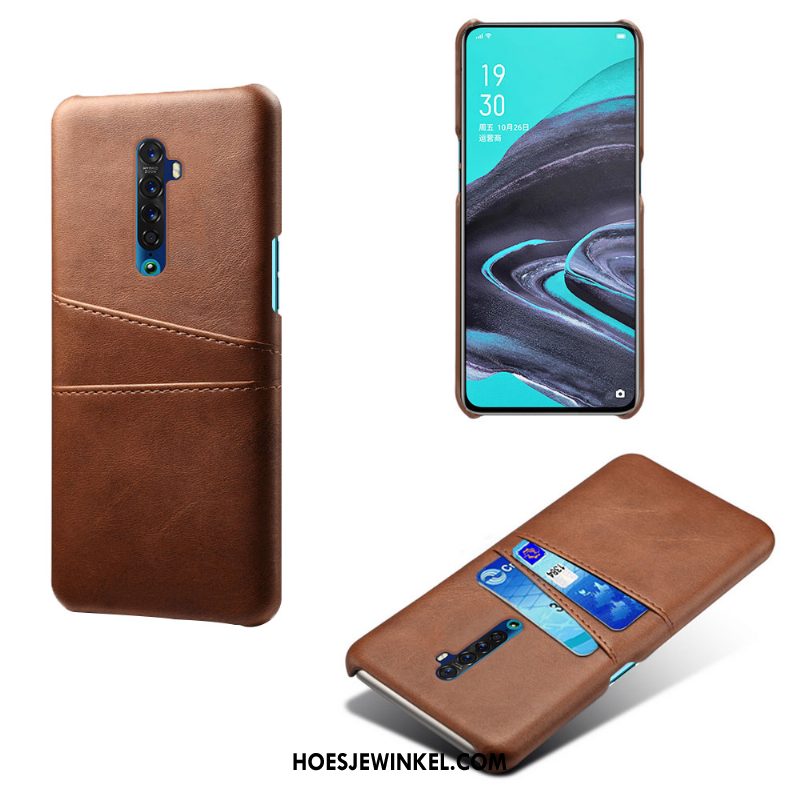 Oppo Reno 2 Hoesje Diepe Kleur Kwaliteit Kaart, Oppo Reno 2 Hoesje Hoes Mobiele Telefoon Braun