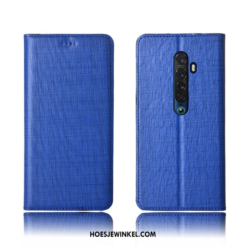 Oppo Reno 2 Hoesje Folio Clamshell Anti-fall, Oppo Reno 2 Hoesje Leren Etui Mobiele Telefoon Braun