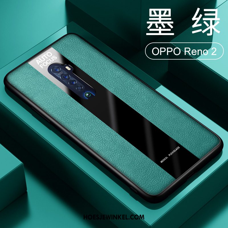 Oppo Reno 2 Hoesje Mobiele Telefoon Trendy Merk Tempereren, Oppo Reno 2 Hoesje Siliconen Skärmskydd