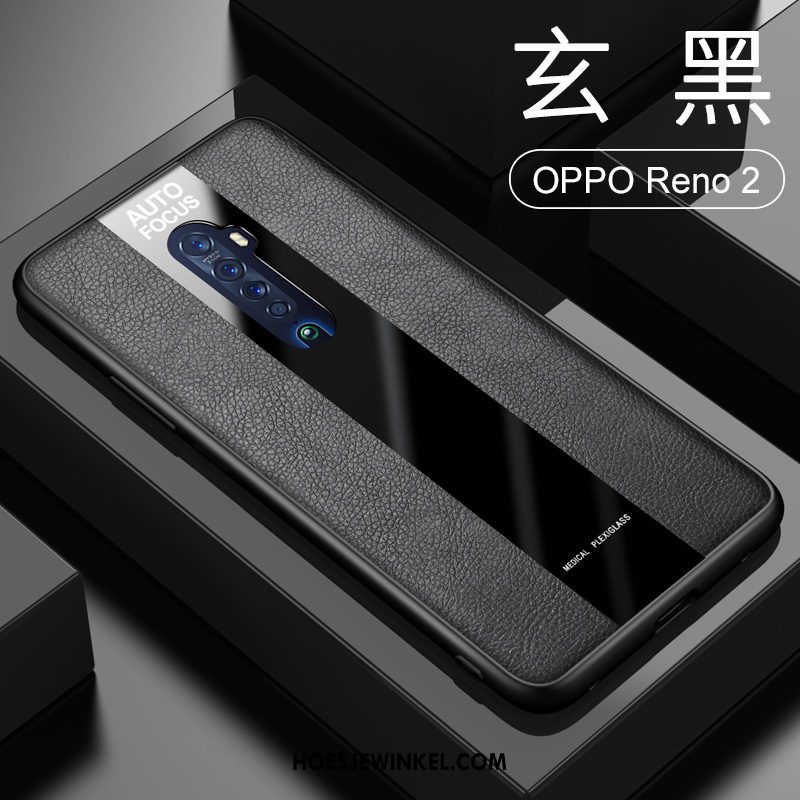 Oppo Reno 2 Hoesje Mobiele Telefoon Trendy Merk Tempereren, Oppo Reno 2 Hoesje Siliconen Skärmskydd