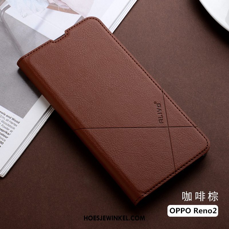 Oppo Reno 2 Hoesje Persoonlijk Tempereren Anti-fall, Oppo Reno 2 Hoesje Rood All Inclusive