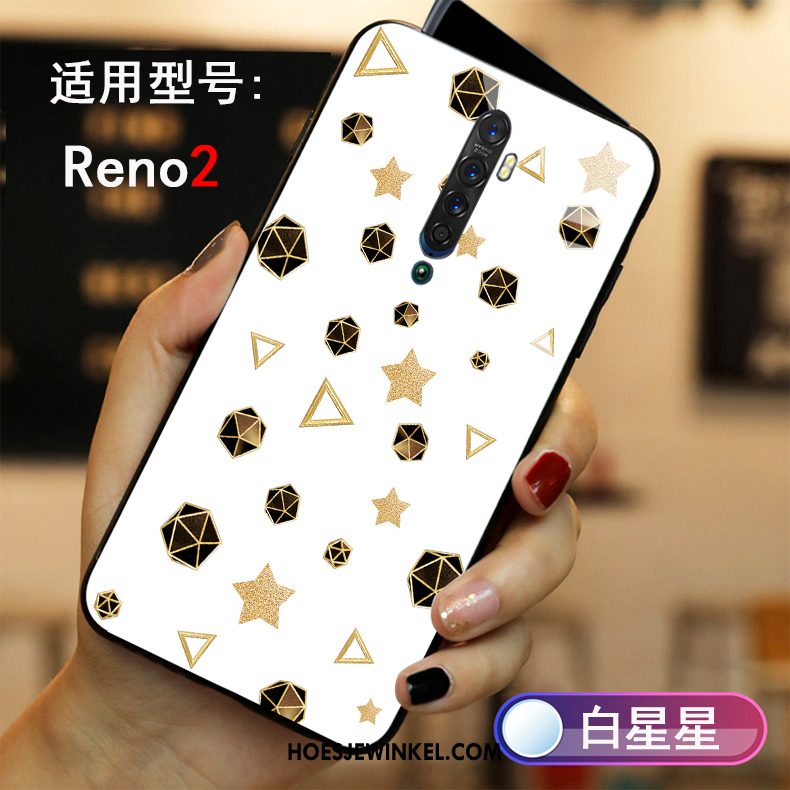 Oppo Reno 2 Hoesje Persoonlijk Wit Glas, Oppo Reno 2 Hoesje Mode Ster