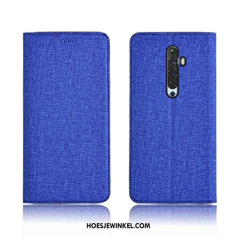 Oppo Reno 2 Z Hoesje Anti-fall Clamshell Hoes, Oppo Reno 2 Z Hoesje Folio Leren Etui Braun