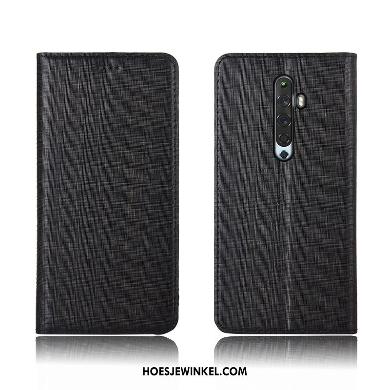 Oppo Reno 2 Z Hoesje Leren Etui Clamshell Anti-fall, Oppo Reno 2 Z Hoesje Mobiele Telefoon All Inclusive