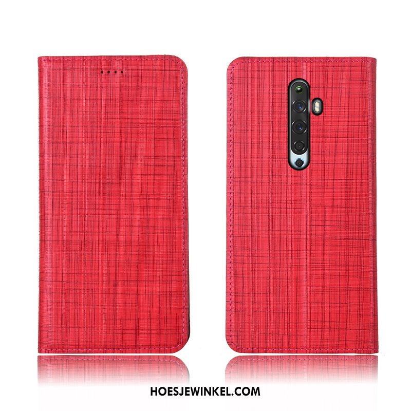 Oppo Reno 2 Z Hoesje Leren Etui Clamshell Anti-fall, Oppo Reno 2 Z Hoesje Mobiele Telefoon All Inclusive