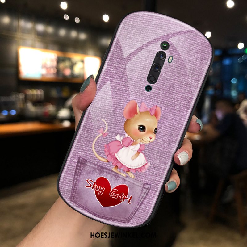 Oppo Reno 2 Z Hoesje Trend Rondje Glas, Oppo Reno 2 Z Hoesje Siliconen Mooie