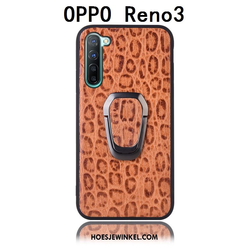 Oppo Reno 3 Hoesje Bescherming Achterklep Anti-fall, Oppo Reno 3 Hoesje Hoes Echt Leer