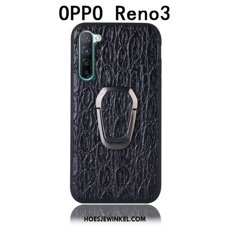 Oppo Reno 3 Hoesje Bescherming Achterklep Anti-fall, Oppo Reno 3 Hoesje Hoes Echt Leer