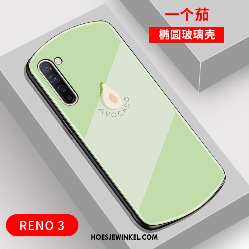 Oppo Reno 3 Hoesje Glas Net Red Mobiele Telefoon, Oppo Reno 3 Hoesje Mooie Spiegel