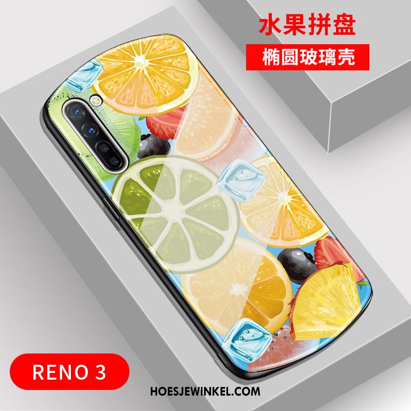 Oppo Reno 3 Hoesje Glas Net Red Mobiele Telefoon, Oppo Reno 3 Hoesje Mooie Spiegel