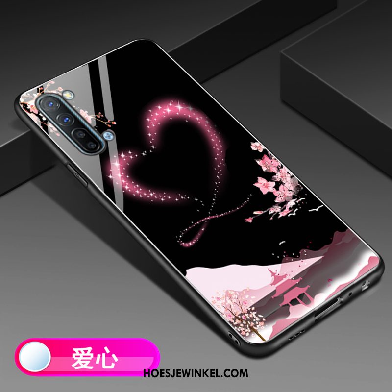 Oppo Reno 3 Hoesje Glas Siliconen Anti-fall, Oppo Reno 3 Hoesje Zacht Zwart