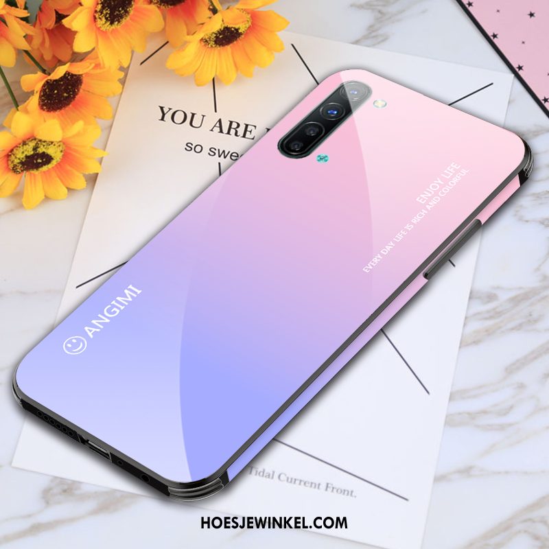 Oppo Reno 3 Hoesje Roze Siliconen Scheppend, Oppo Reno 3 Hoesje Nieuw Trendy Merk