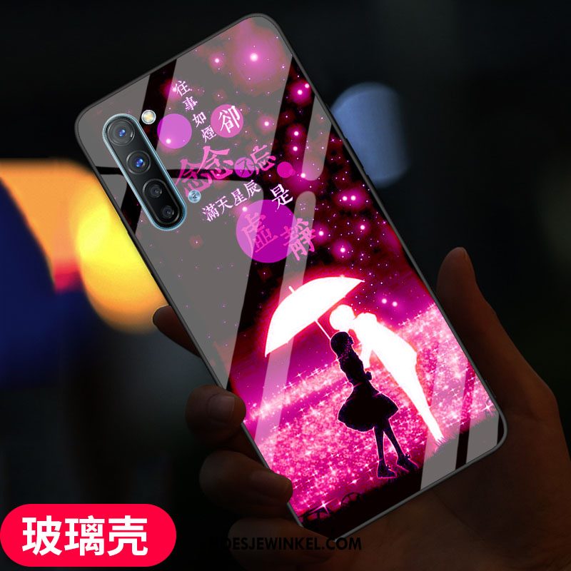 Oppo Reno 3 Hoesje Roze Zacht Glas, Oppo Reno 3 Hoesje Vers Mobiele Telefoon