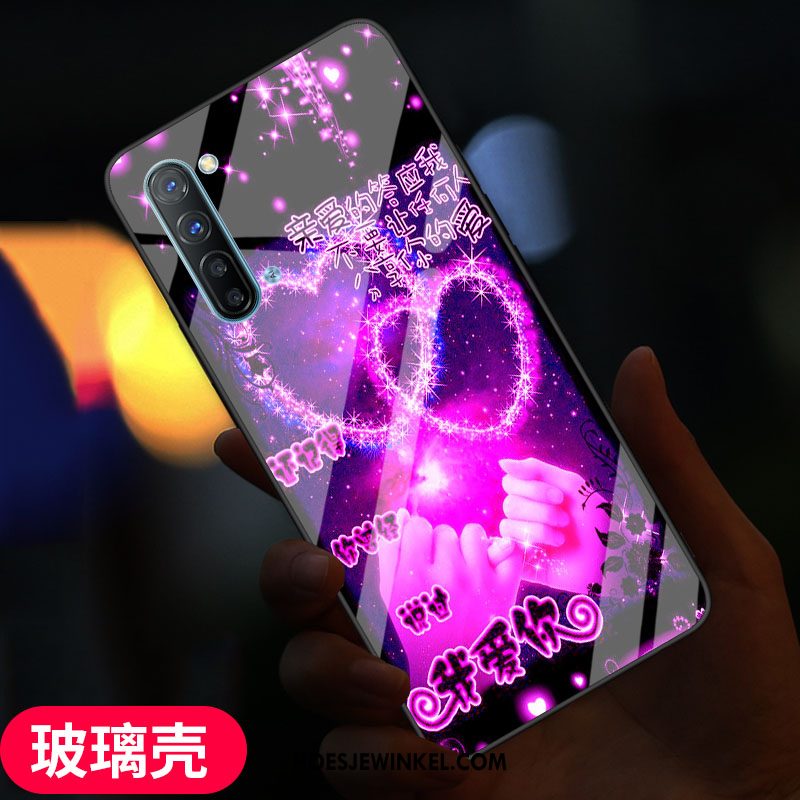 Oppo Reno 3 Hoesje Roze Zacht Glas, Oppo Reno 3 Hoesje Vers Mobiele Telefoon