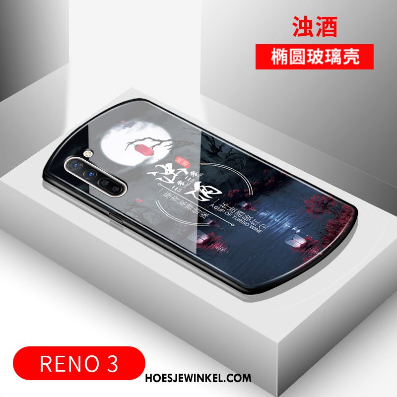 Oppo Reno 3 Hoesje Zwart Mobiele Telefoon High End, Oppo Reno 3 Hoesje Hoes Anti-fall