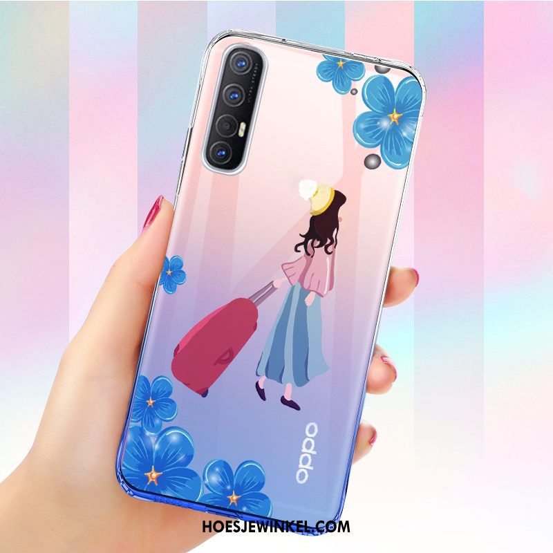 Oppo Reno 3 Pro Hoesje Doorzichtig Blauw Mobiele Telefoon, Oppo Reno 3 Pro Hoesje Persoonlijk Siliconen