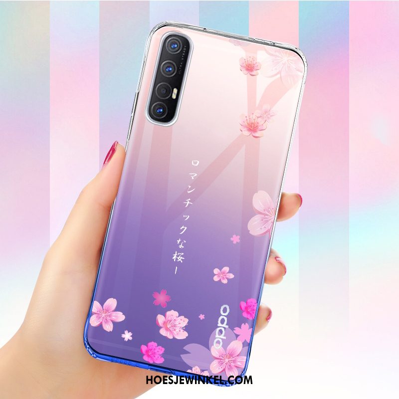 Oppo Reno 3 Pro Hoesje Doorzichtig Blauw Mobiele Telefoon, Oppo Reno 3 Pro Hoesje Persoonlijk Siliconen