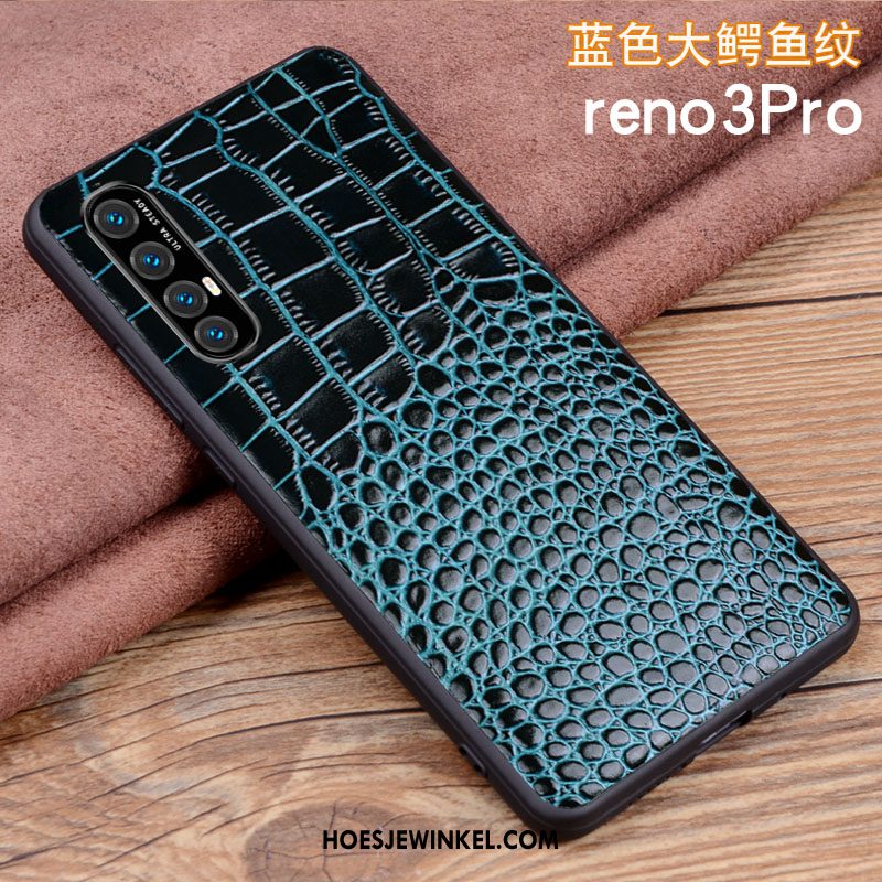 Oppo Reno 3 Pro Hoesje Echt Leer Bescherming Bedrijf, Oppo Reno 3 Pro Hoesje Lichte En Dun All Inclusive Braun